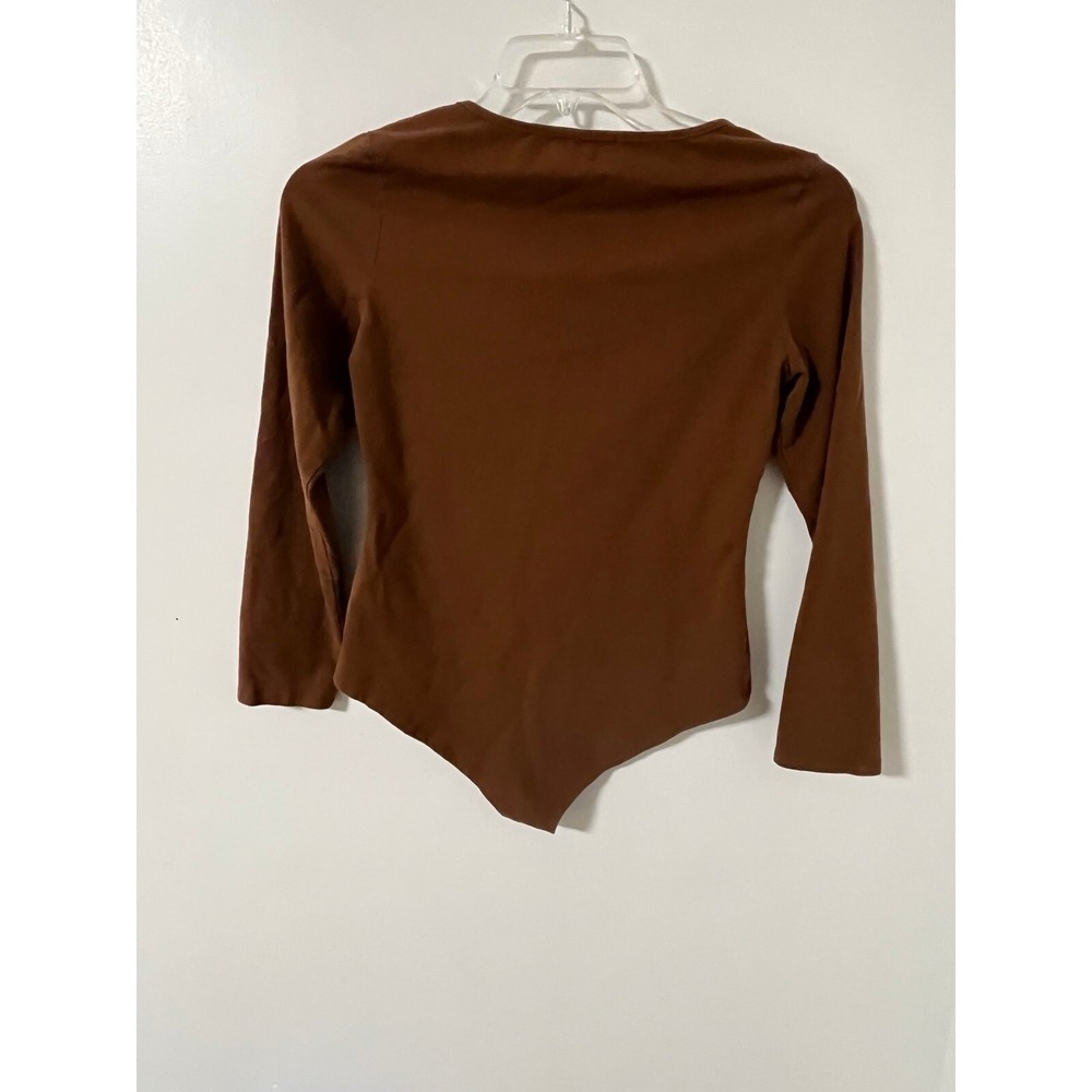 Women's snap crotch shirt size Large rust brown colored - Picture 4 of 4